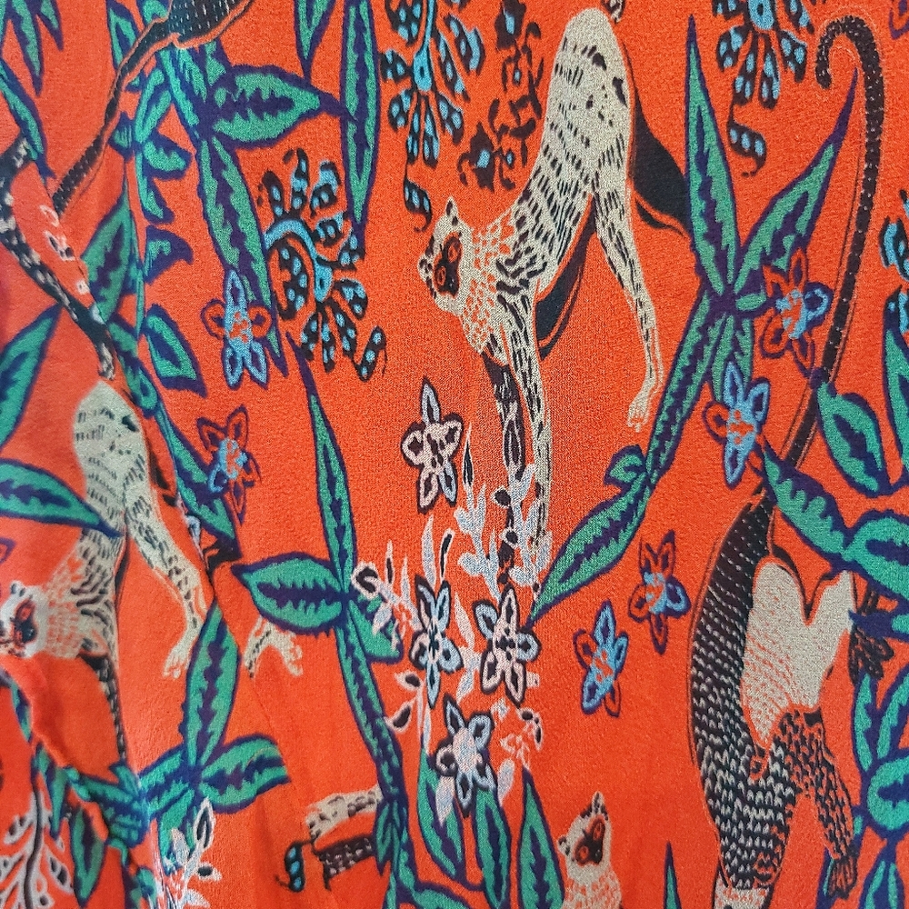 Saloni Tamara-B Tropical Silk Ruffle Maxi Dress - Picture 3 of 8